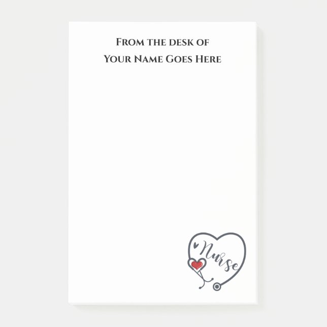 Röd hjärtsvikt, vit bröstkörtel post-it block (Framsida)