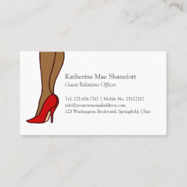 Röd högklackarstilettmode visitkort