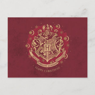 Röd HOGWARTS™-vapen Julkrans Helg Vykort