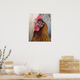 Röd höna Foto Poster