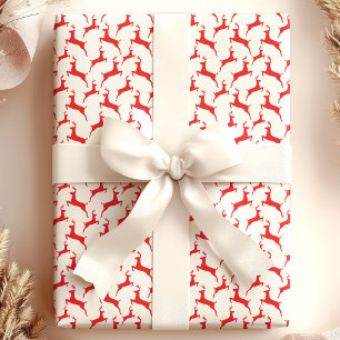 Röd hoppande hjort jul presentpapper