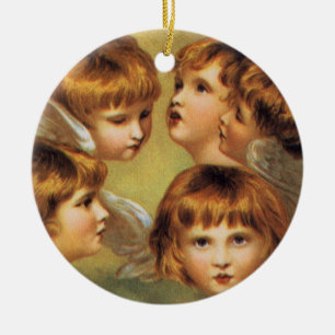 Röd-Hövdad änglar Julgransprydnad Keramik