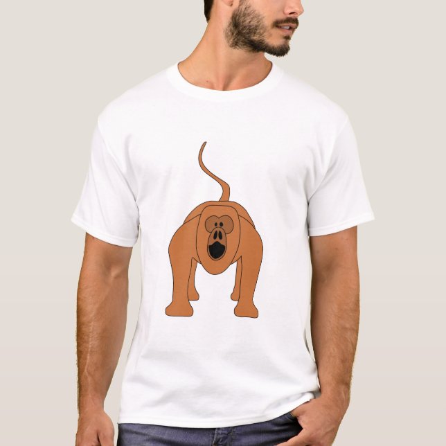 Röd Howlerapatecknad Tee Shirt (Framsida)