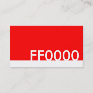 röd html färg-kod FF0000 Visitkort