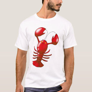 Röd hummer för tecknad t shirt