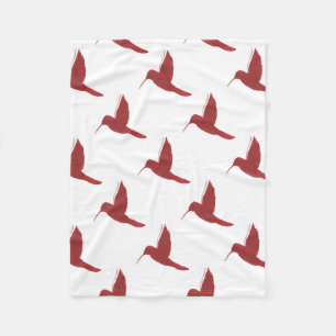Röd Hummingbird Fleecefilt