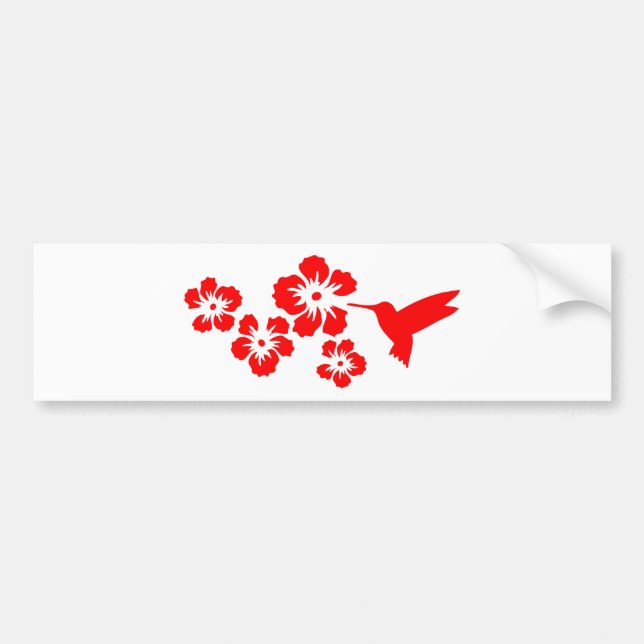 röd hummingbirdhibiskus bildekal (Framsidan)