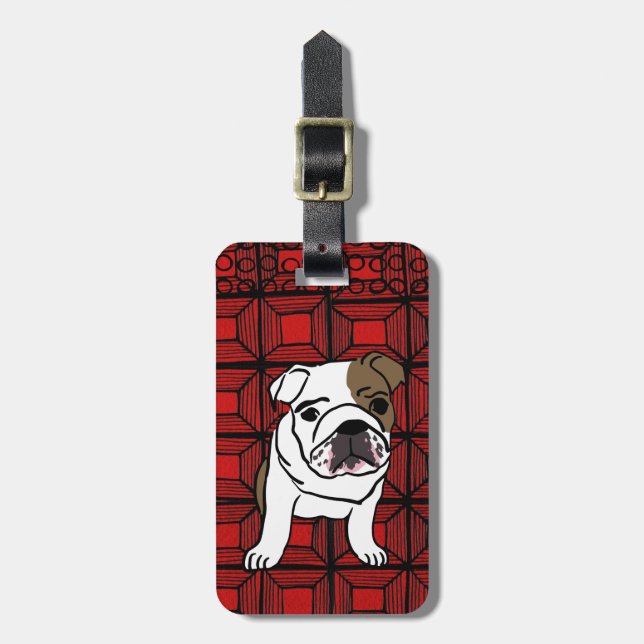 Röd hundbagagemärkre bagagebricka (Vertikal Framsida)