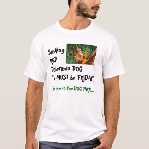 Röd hundDobermanT-tröja T Shirt
