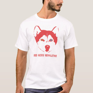 Röd Husky revolutionvitT-tröja T-shirt