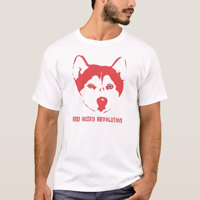 Röd Husky revolutionvitT-tröja Tröja (Framsida)