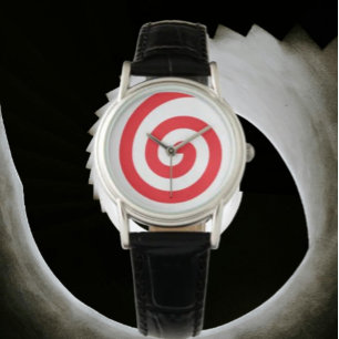 Röd Hypnotiserande Spiral Armbandsur