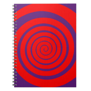 röd hypnotisk bild av spiral anteckningsbok