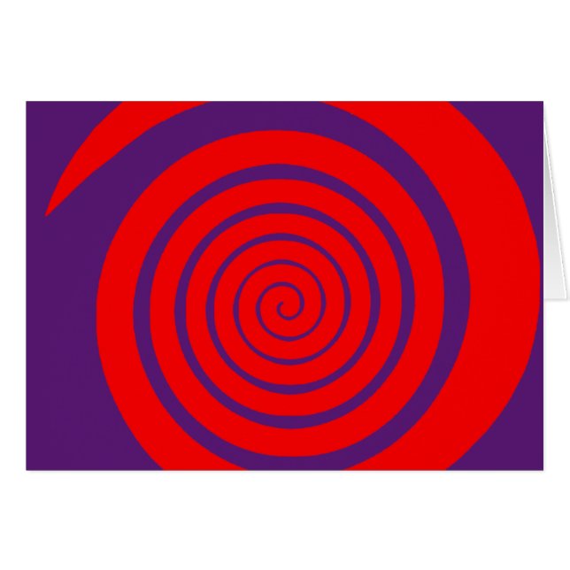röd hypnotisk bild av spiral hälsningskort (Framsidan Horizontal)