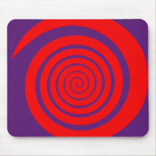 röd hypnotisk bild av spiral musmatta
