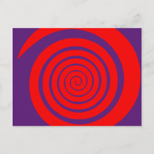 röd hypnotisk bild av spiral vykort