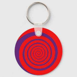 röd hypnotisk spiral nyckelring