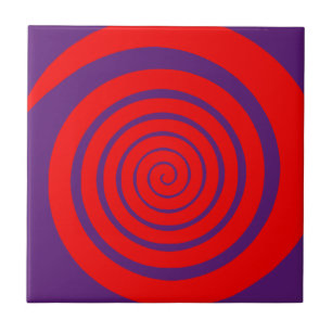 röd hypnotisk spiralbild kakelplatta