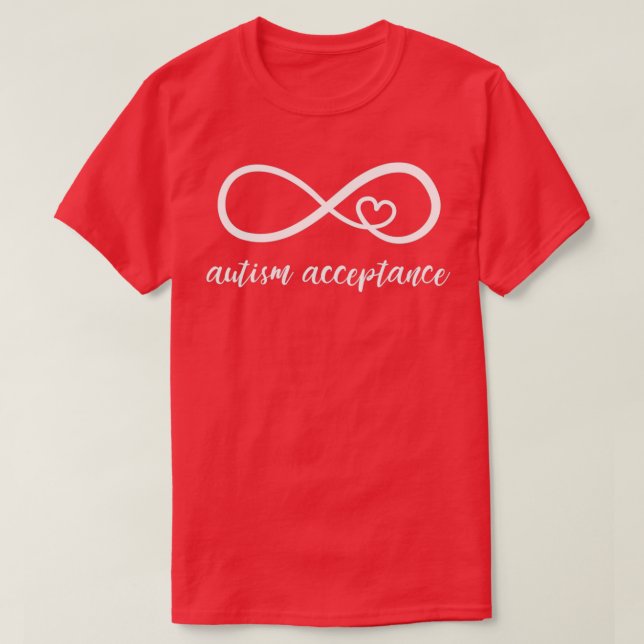 Röd i stället autism Autism Acceptance T Shirt (Design framsida)