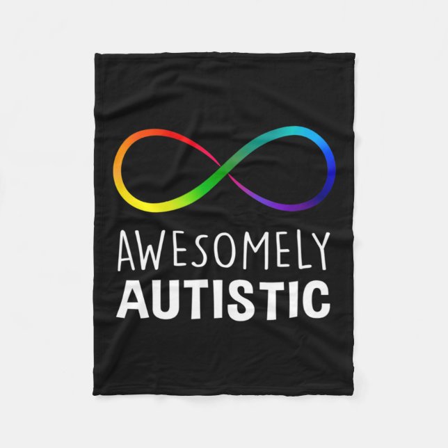 Röd i stället autism Awesomely Autistic Ofinity Fleecefilt (Framsidan)