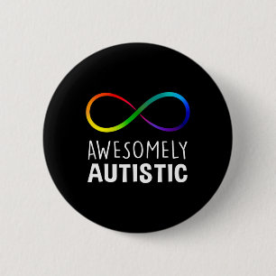 Röd i stället autism Awesomely Autistic Ofinity Knapp
