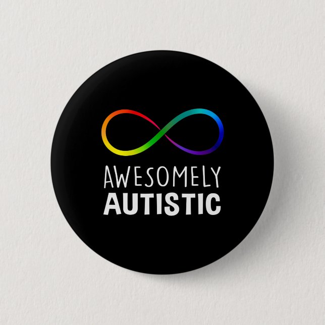 Röd i stället autism Awesomely Autistic Ofinity Knapp (Framsida)