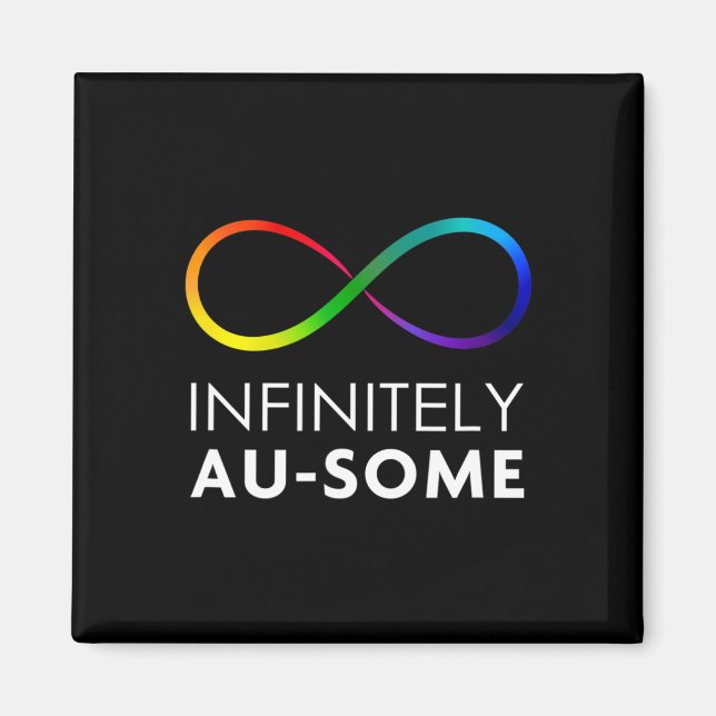 Röd i stället autism - oändligt Au-some-ofinity Magnet (Framsidan)