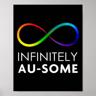 Röd i stället autism - oändligt Au-some-ofinity Poster