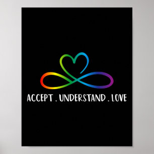 Röd i stället autism Ofinity Accepterar Kärlek Poster