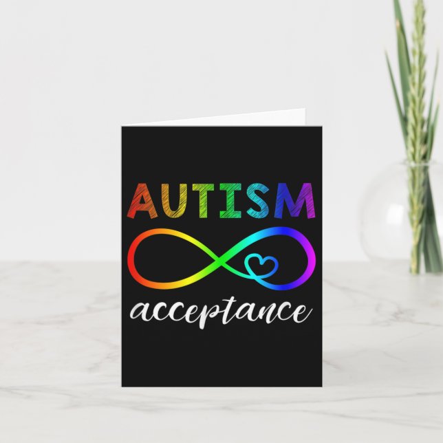 Röd i stället Autism Shirt Autism Acceptance Kort (Framsida)