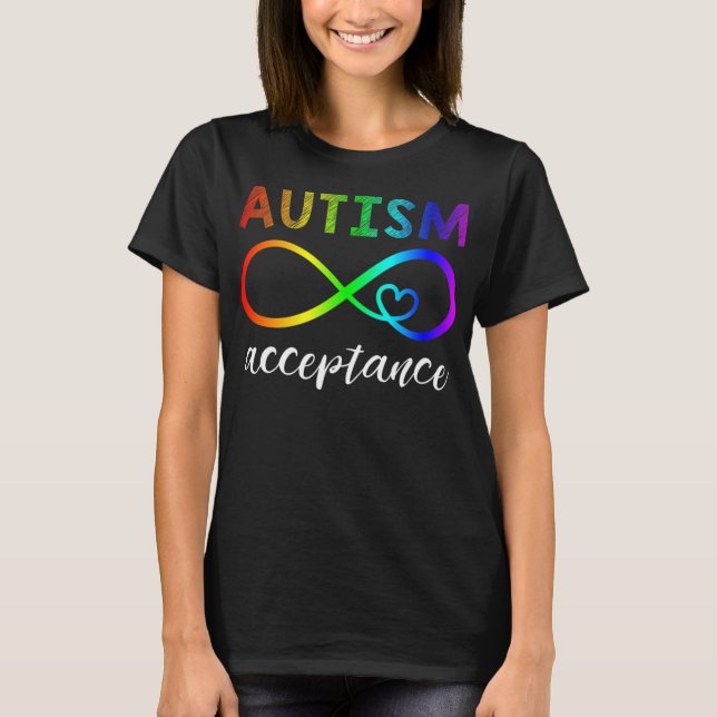 Röd i stället Autism Sjort Autism Godkännande T-Sh T Shirt (Framsida)
