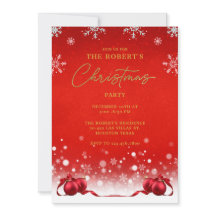 Röd inbjudan till Golden-julpartiet