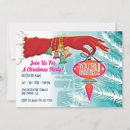 Röd inbjudan till julfest