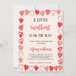 röd inbjudan till lilla vännen, valentine