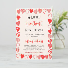 röd inbjudan till lilla vännen, valentine