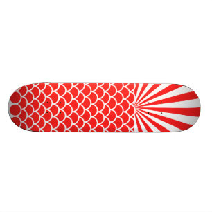 Röd inspirerat mönster för resningsol japan old school skateboard bräda 21,6 cm