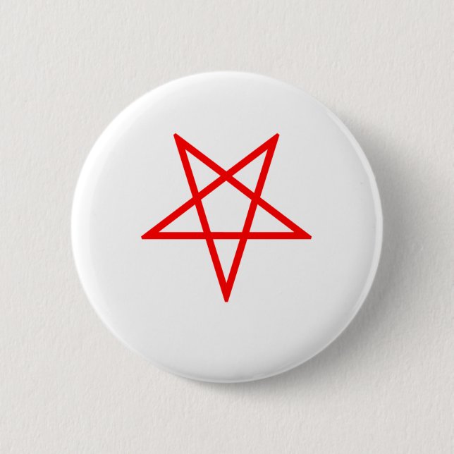 Röd inverterad Pentagram Knapp (Framsida)