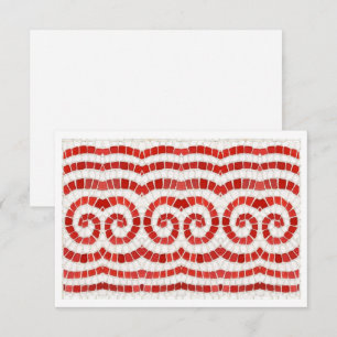 RÖD IONISK MOSAIK 3.5x5 Platt kort