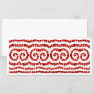 RÖD IONISK MOSAIK 4x9 Platt Kort