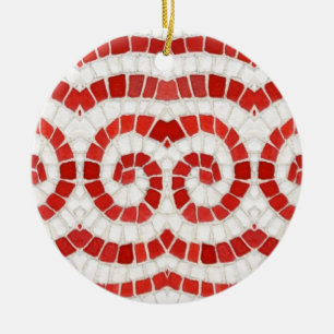 RÖD IONISK MOSAIK Keramisk Cirkel Ornament