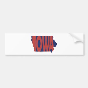Röd Iowa statlig känd ordkonst Bildekal