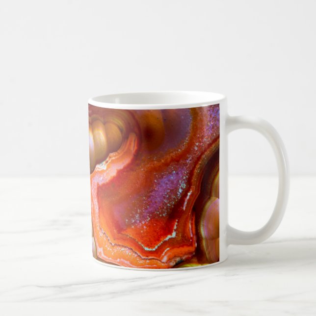 Röd iriserande eldupal kaffemugg (Höger)