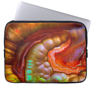 Röd iriserande eldupal laptop sleeve