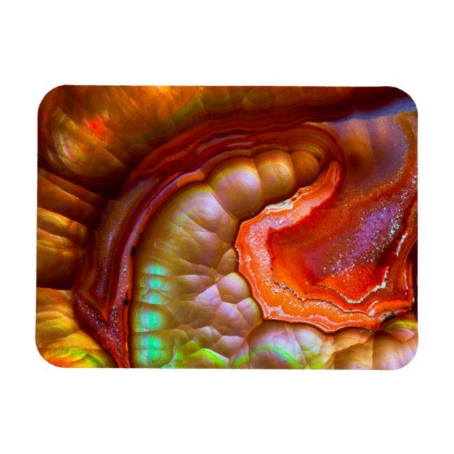 Röd iriserande eldupal magnet (Horisontell)