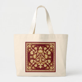 Röd islamsk blomstergirlang-totebag jumbo tygkasse