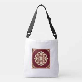 Röd islamsk blomstermedaljong Totebag Axelväska