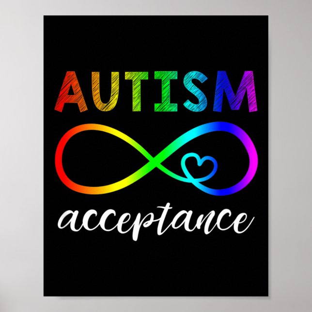Röd istället för autism acceptans illustration poster (Framsidan)