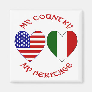 Röd italiensk USA land arv Magnet