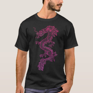 Röd japansk dragon y2k Aesthetic Grunge 90s Chine T Shirt