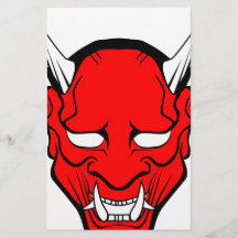 Röd japansk Hannya-mask